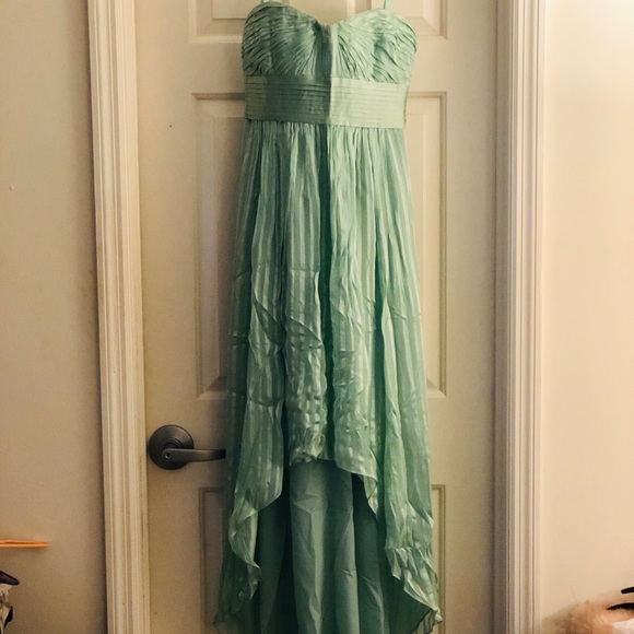 BCBGMaxAzria “Alicia” Silk Green Sash Gown - Picture 3 of 7
